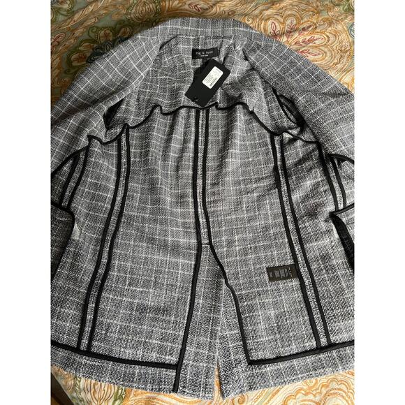 Rag & Bone Ames Deconstructed Check Cotton Relaxed Fit Blazer - Picture 11 of 16